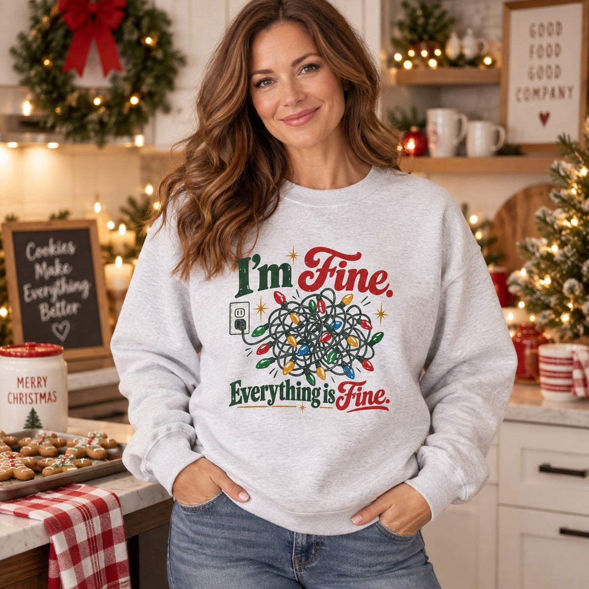 I'm Fine Everything Is Fine Sweatshirt - lifestyle photo