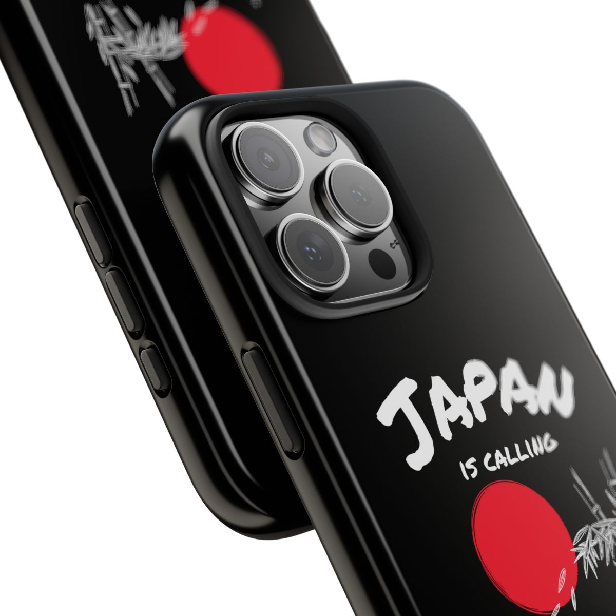 Japan Is Calling and I Must Go tough phone case, close-up of the print