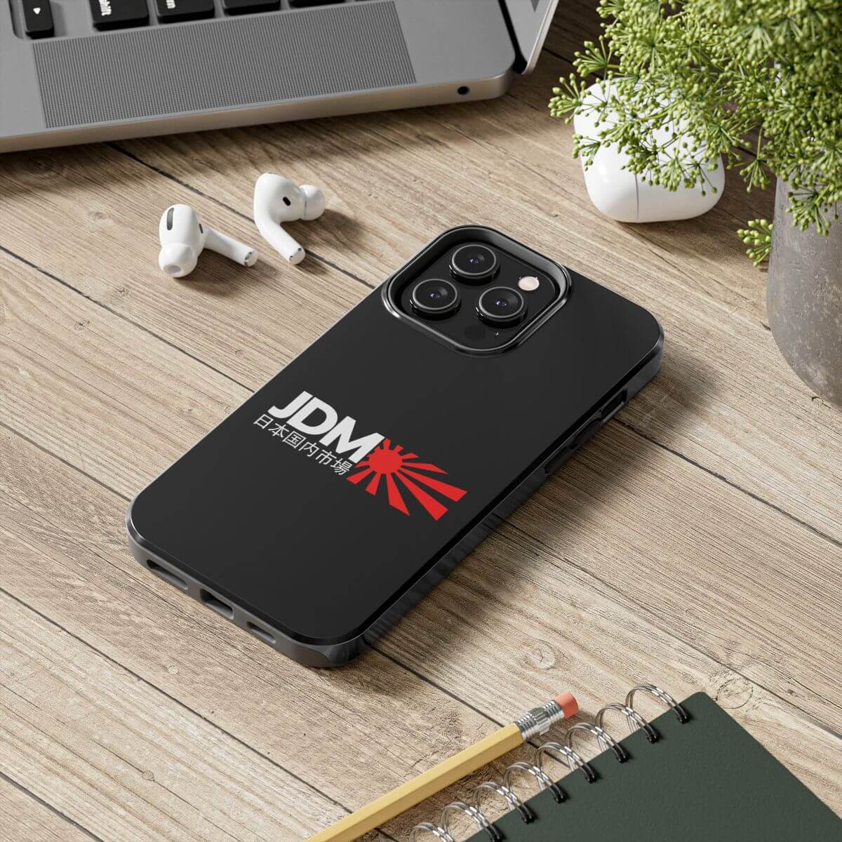 JDM Rising Sun tough phone case, lifestyle view