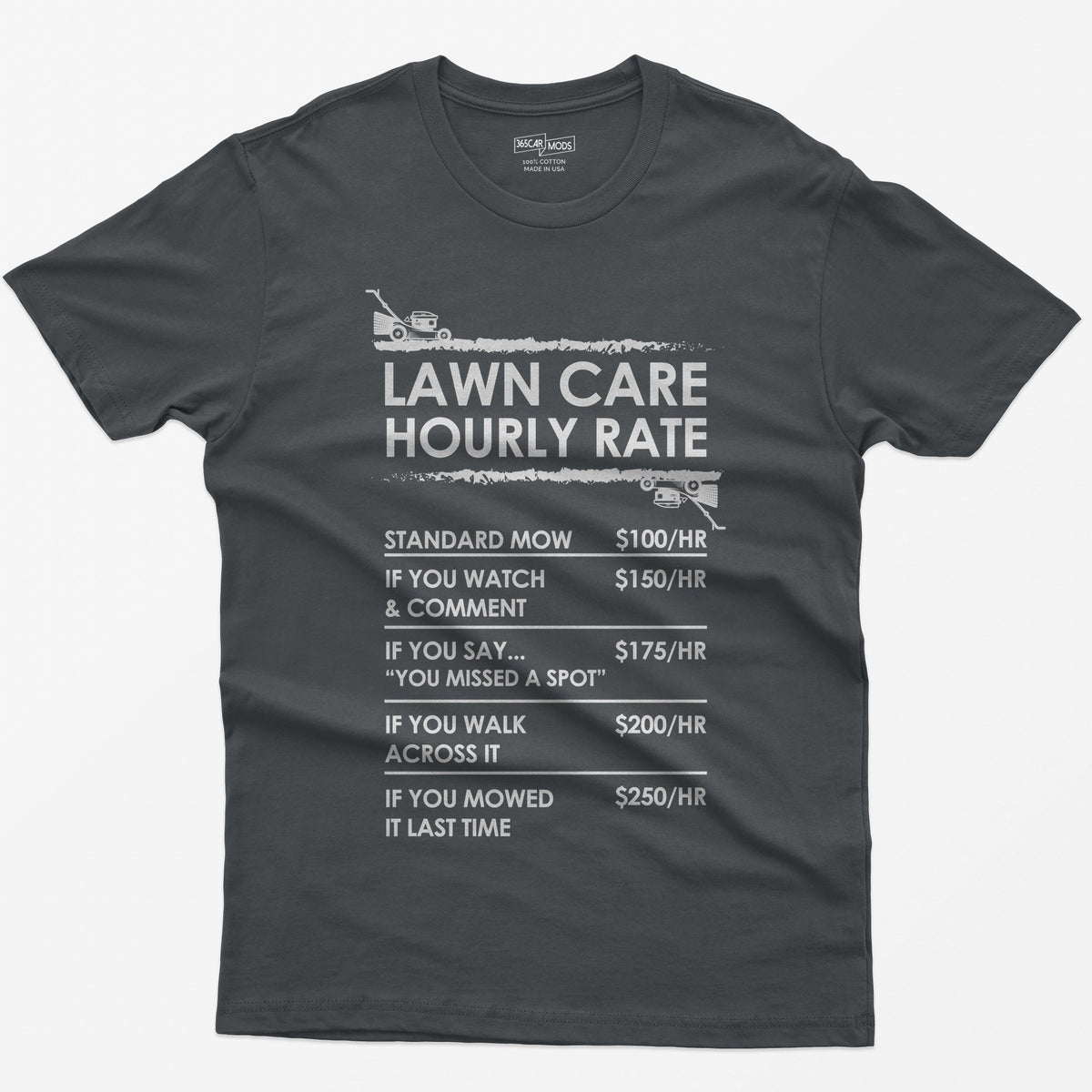 Lawn Care Hourly Rate Shirt - Charcoal