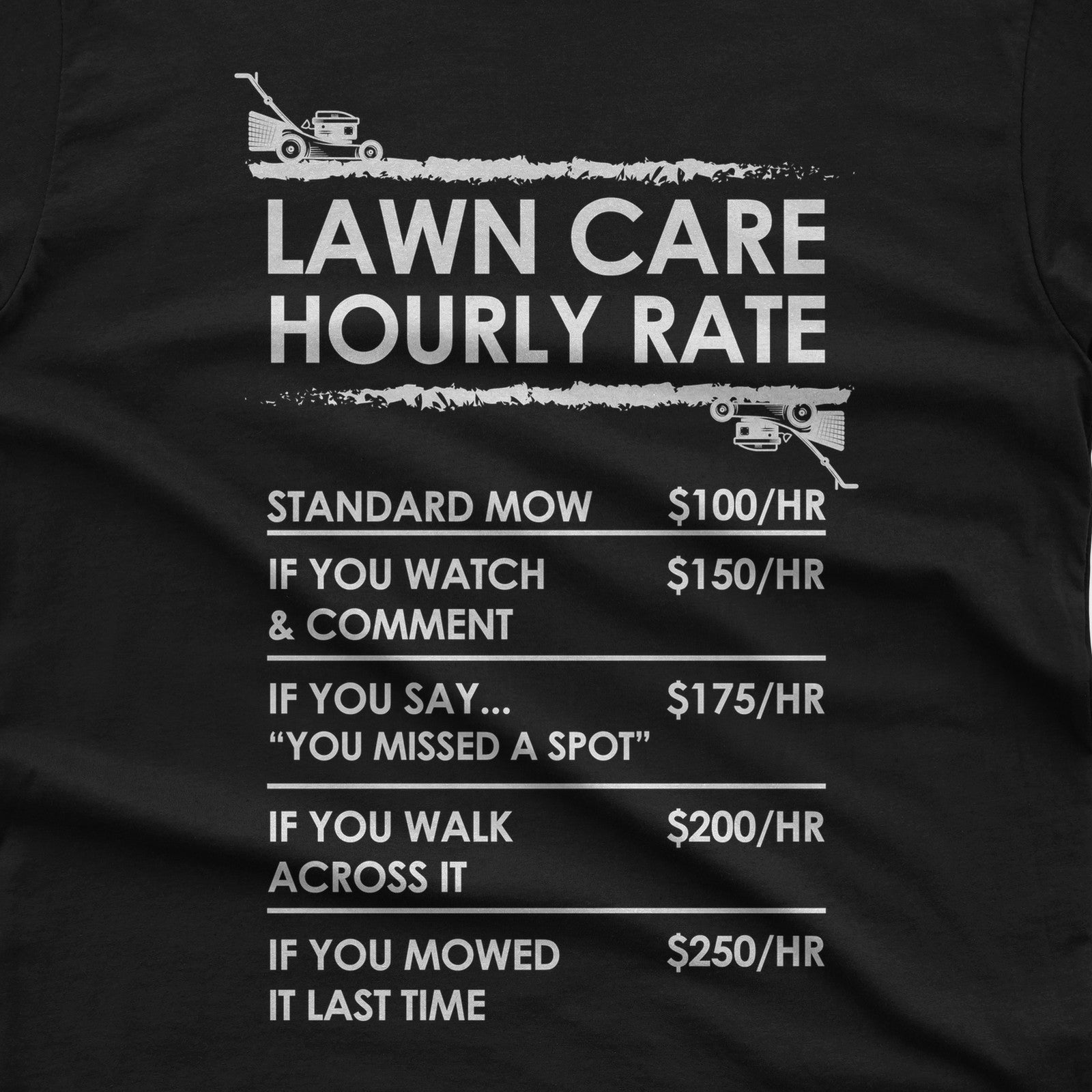 Lawn Care Hourly Rate Shirt