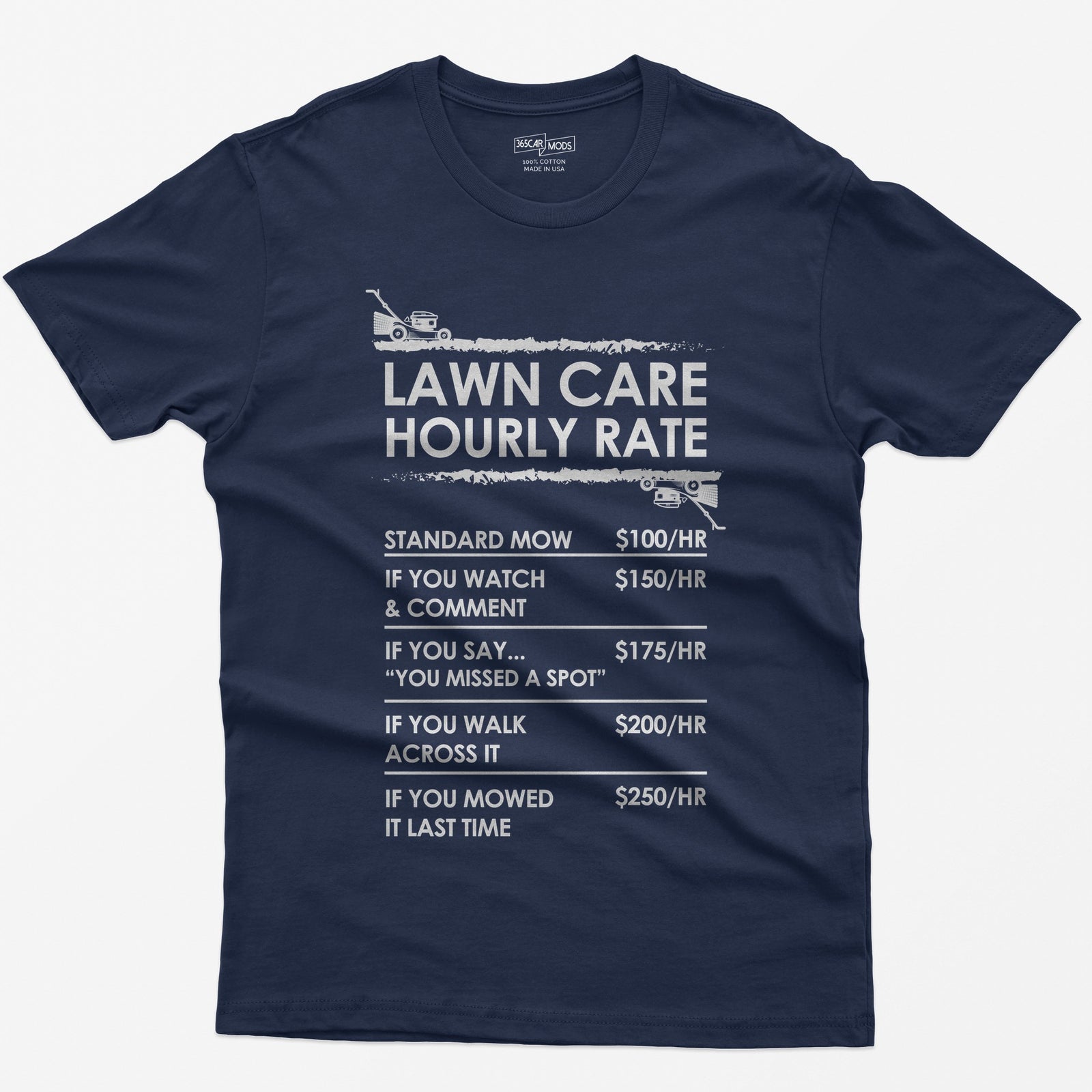 Lawn Care Hourly Rate Shirt - Navy