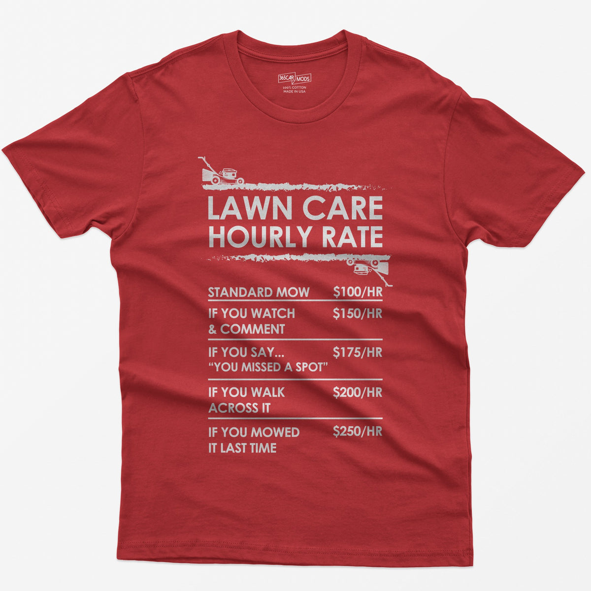 Lawn Care Hourly Rate Shirt - Red