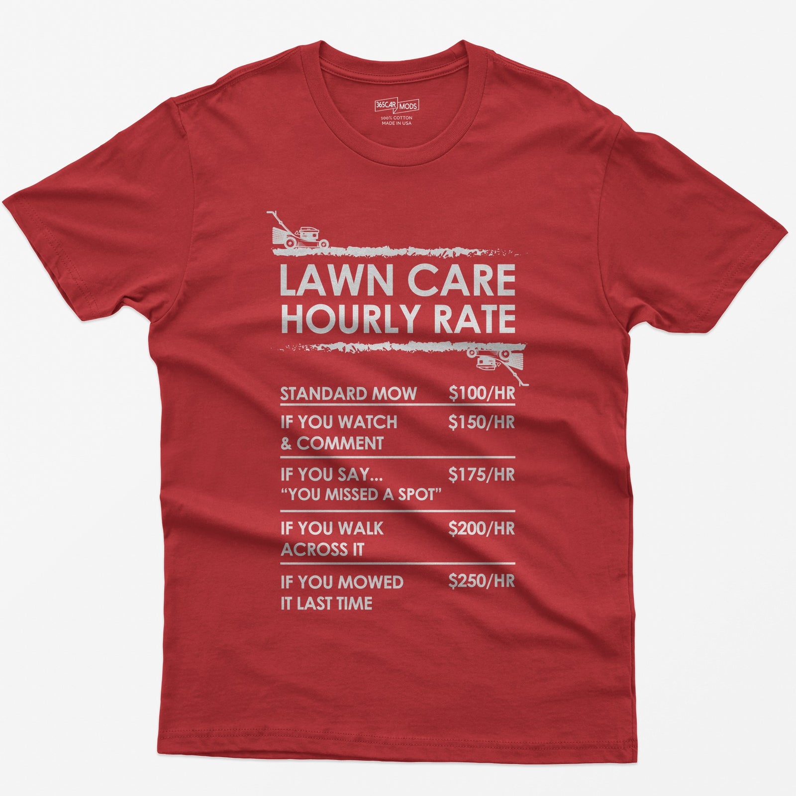 Lawn Care Hourly Rate Shirt - Red