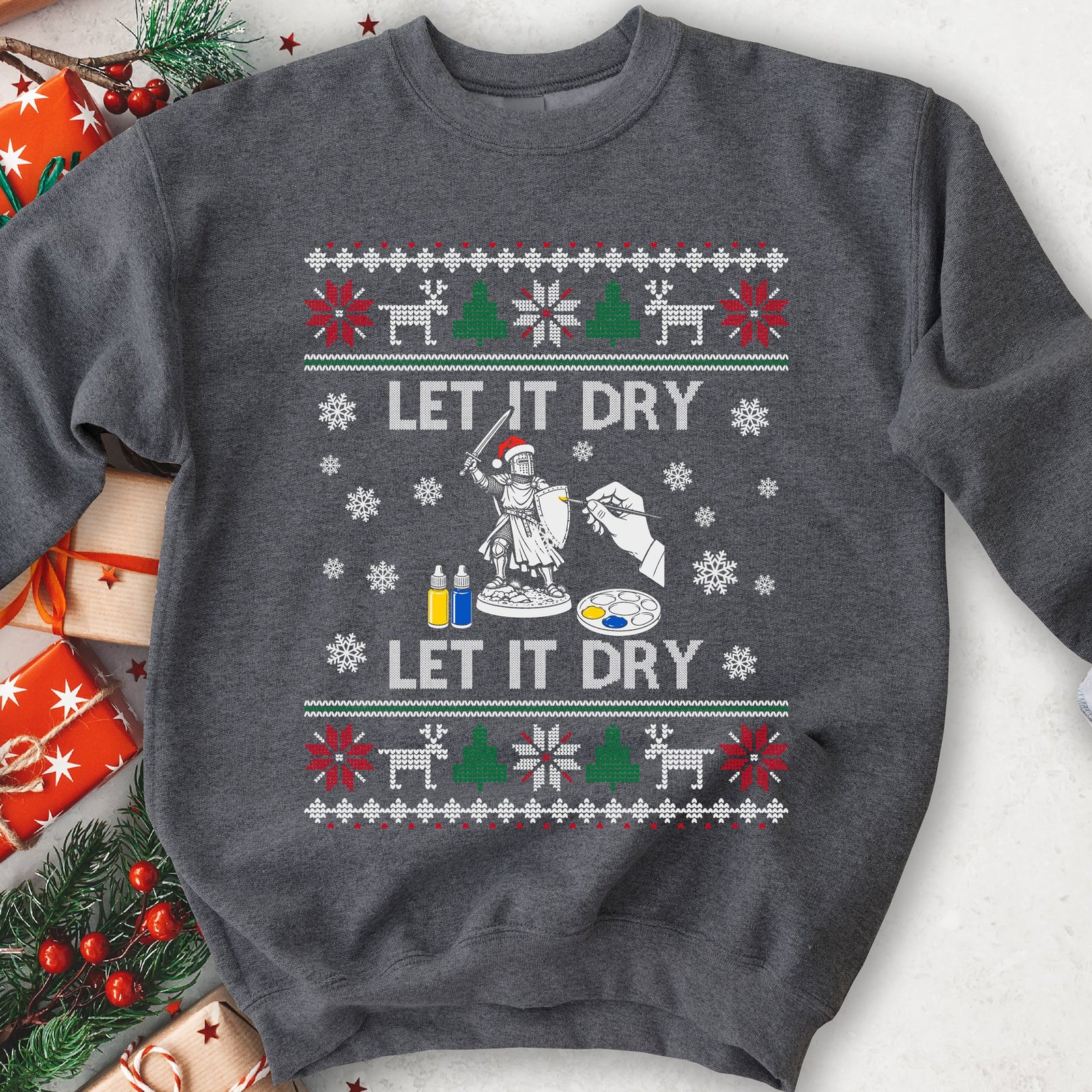 Let It Dry Christmas Sweatshirt in Dark Heather