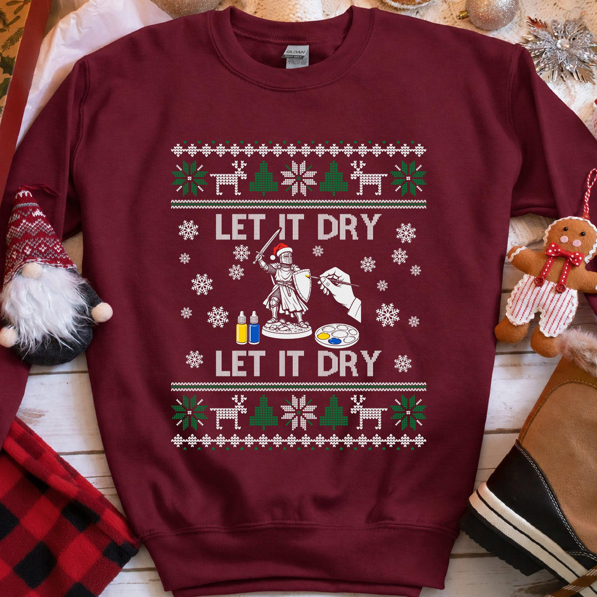 Let It Dry Christmas Sweatshirt in Maroon