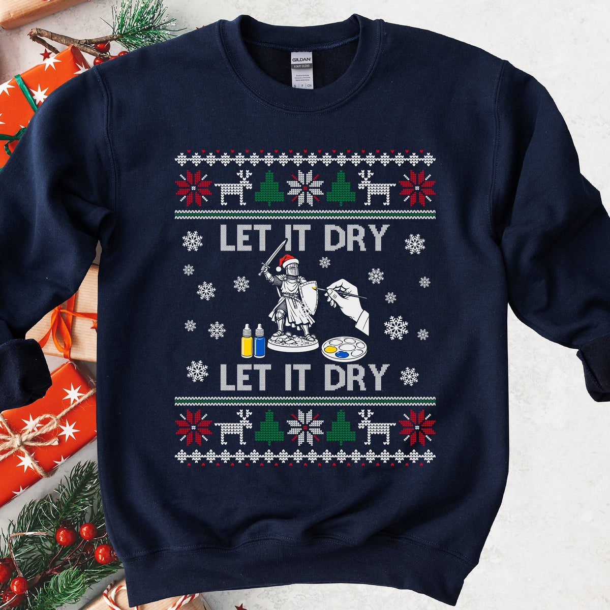 Let It Dry Christmas Sweatshirt in Navy