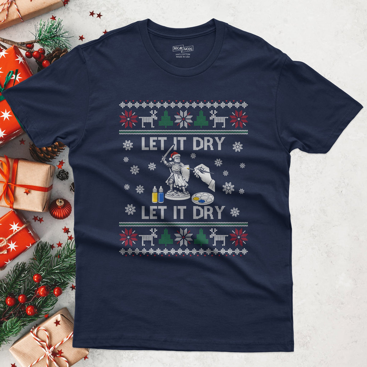 Let It Dry Christmas T-Shirt in Navy