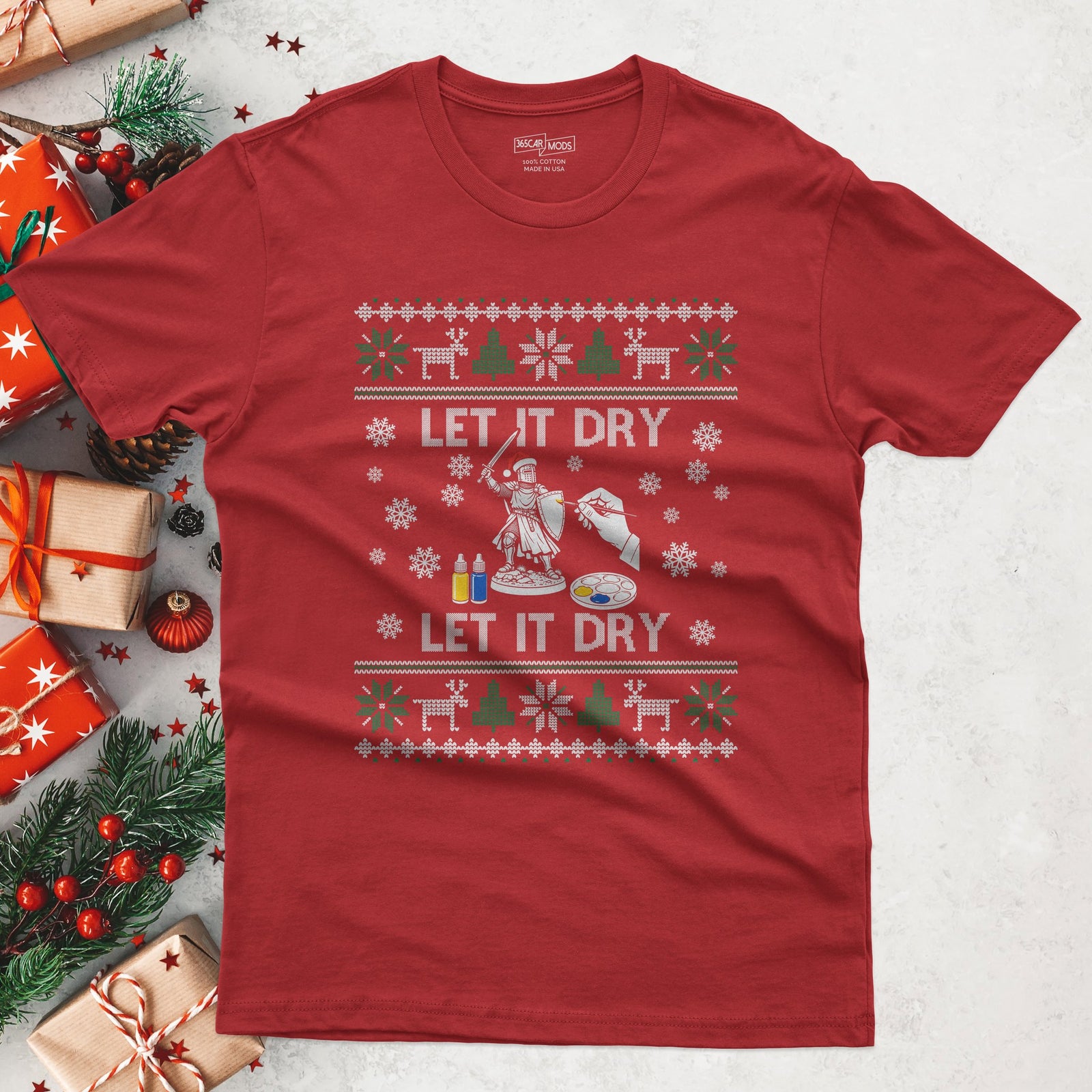 Let It Dry Christmas T-Shirt in Red