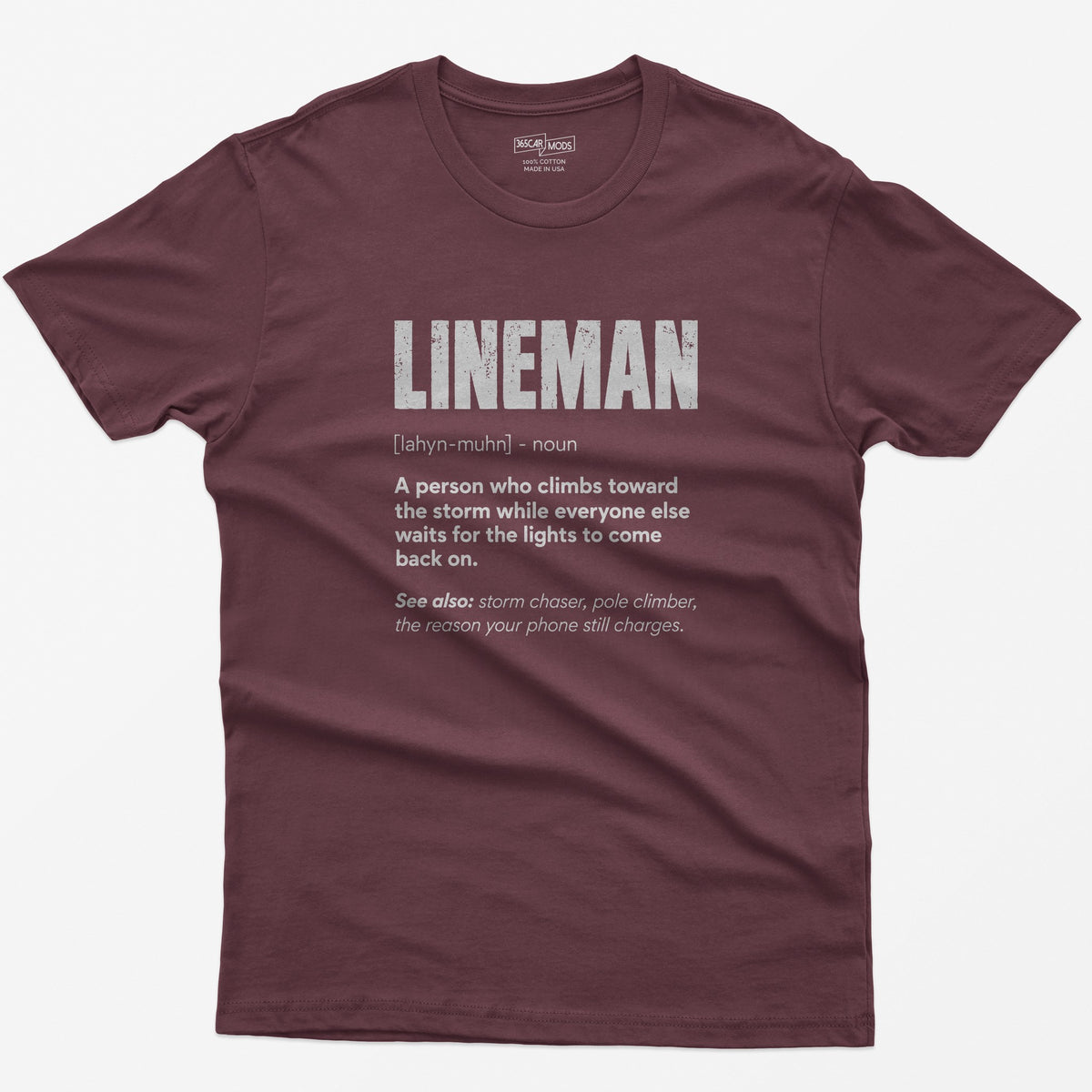 Lineman Definition T-Shirt - Maroon