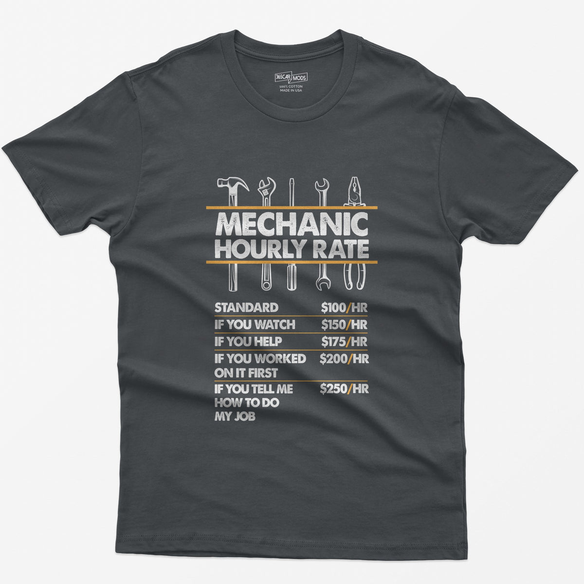 Mechanic Hour Rate T-Shirt - Charcoal