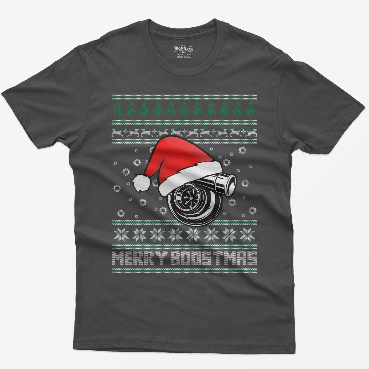 Merry Boostmas JDM Christmas Car T-Shirt - Dark Grey