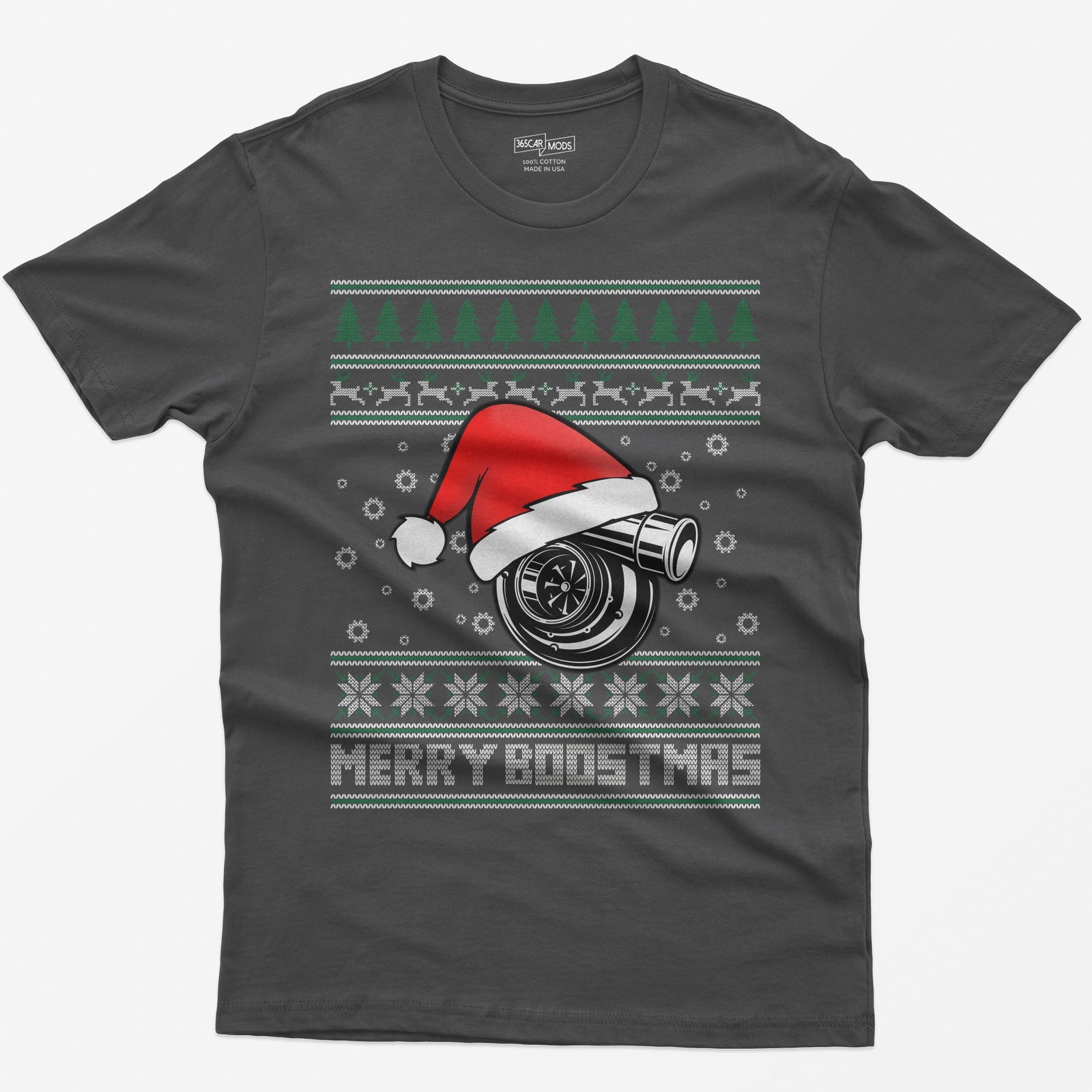 Merry Boostmas JDM Christmas Car T-Shirt - Dark Grey