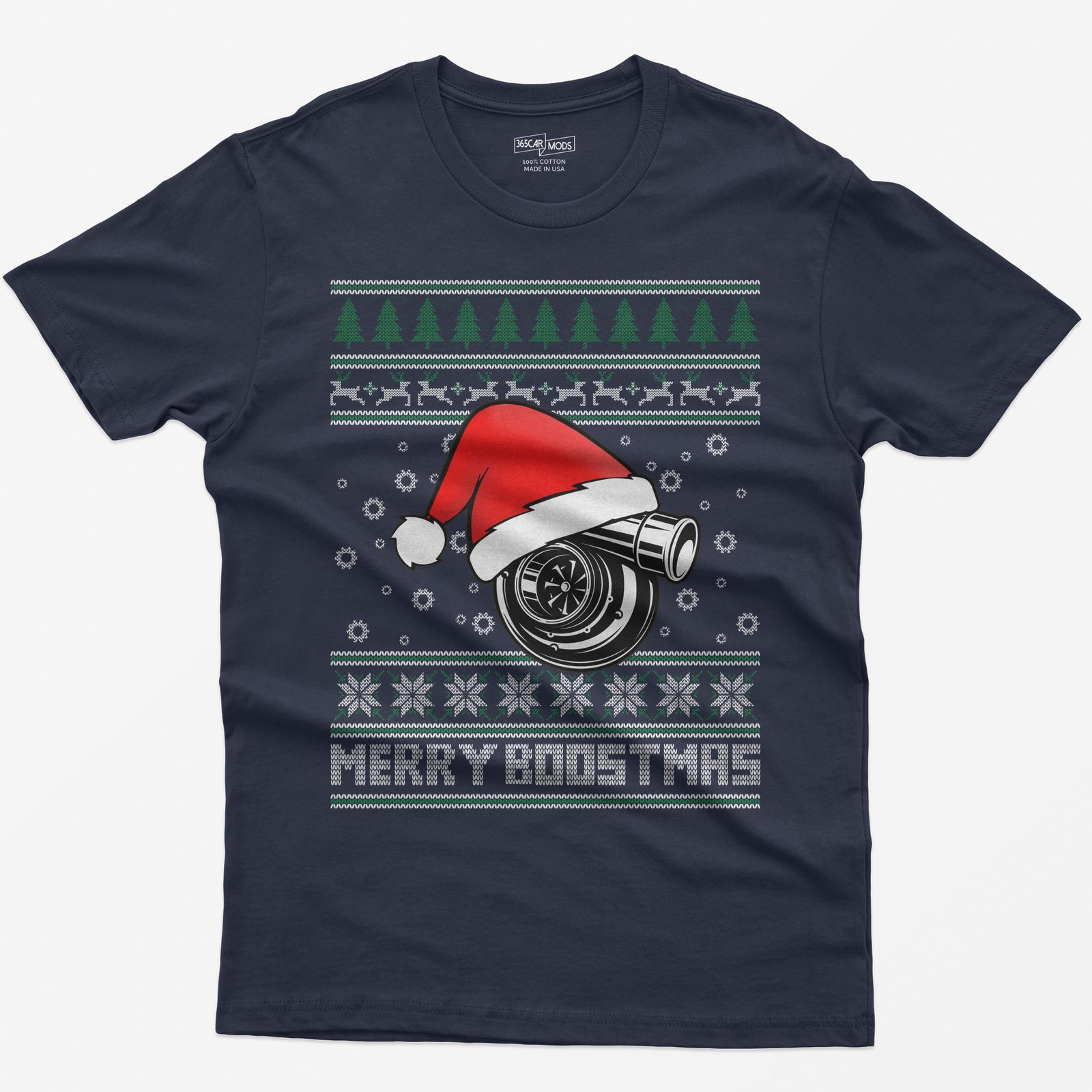 Merry Boostmas JDM Christmas Car T-Shirt - Navy