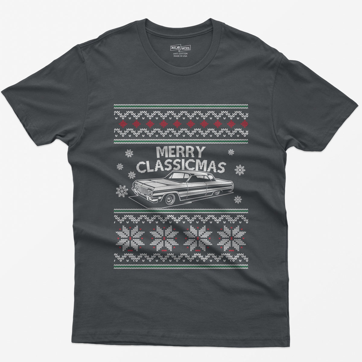 Merry Classicmas Lowrider Christmas T-Shirt - Charcoal