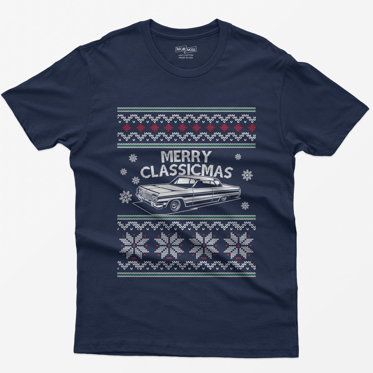 Merry Classicmas Lowrider Christmas T-Shirt - Navy