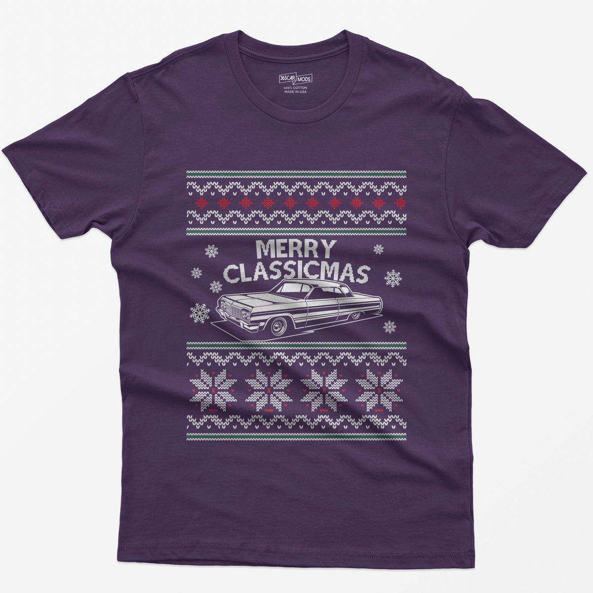 Merry Classicmas Lowrider Christmas T-Shirt - Purple