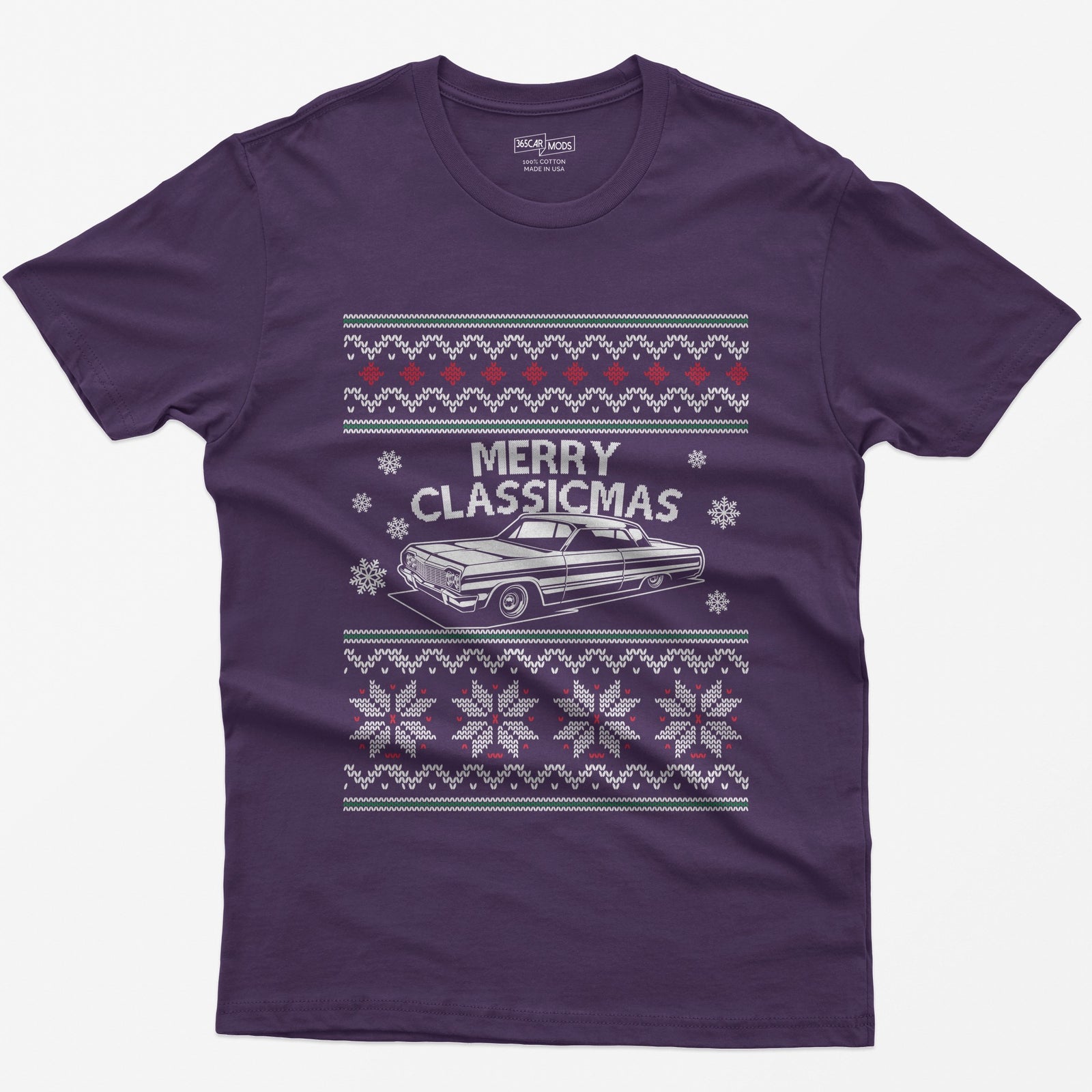 Merry Classicmas Lowrider Christmas T-Shirt - Purple