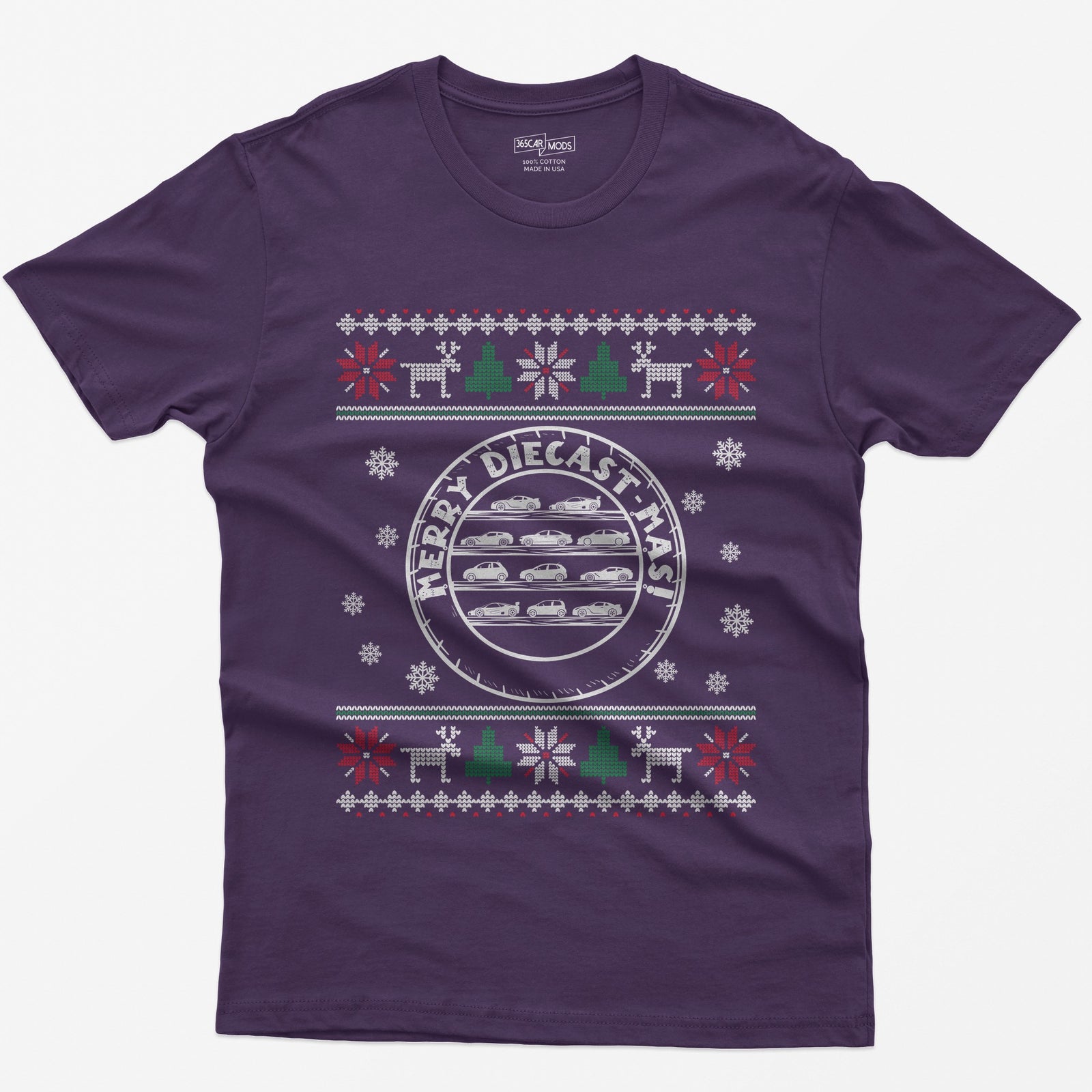 Merry Diecast-mas Display Case Christmas T-Shirt - Purple