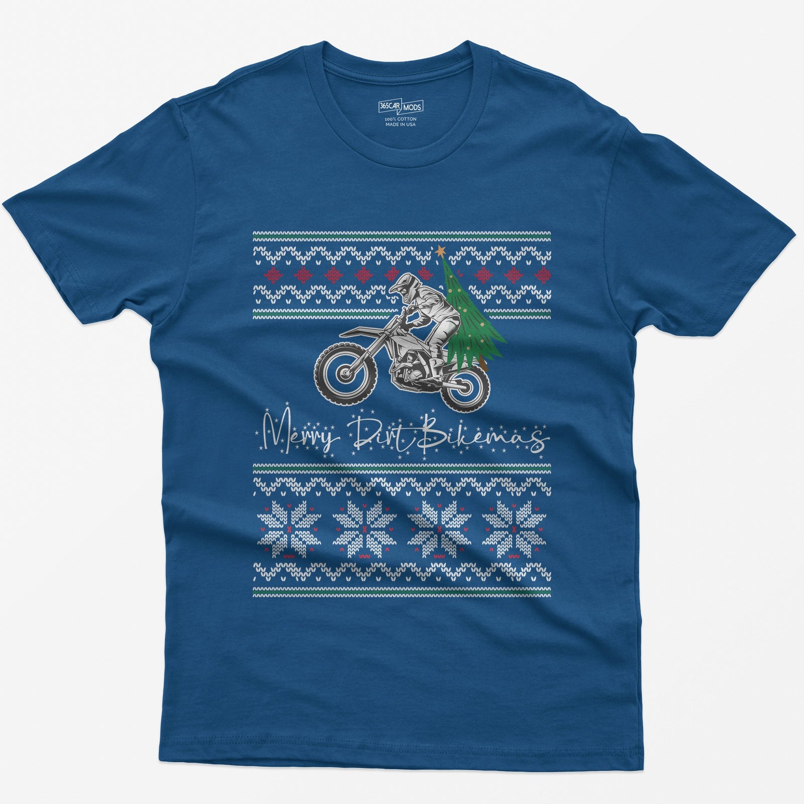 Merry Dirt Bikemas Christmas T-Shirt - Royal