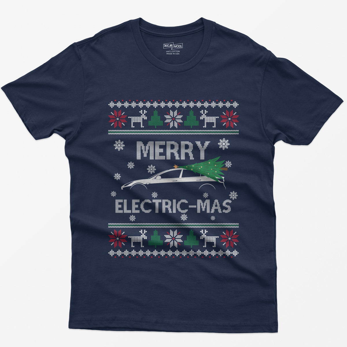 Merry Electric-mas EV Christmas T-Shirt - Navy