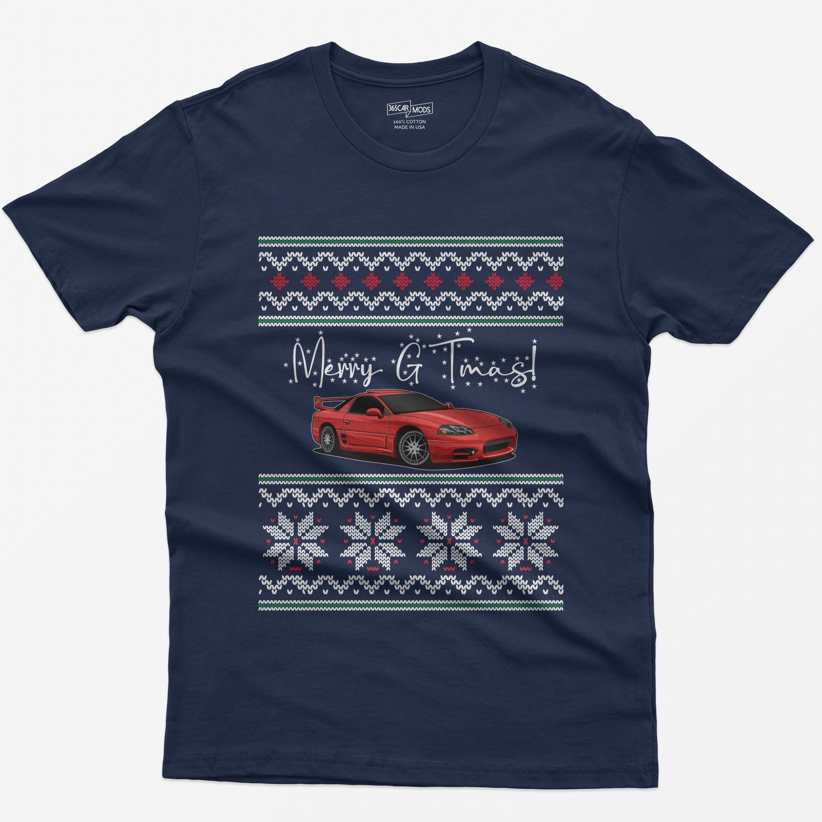 Merry GTmas JDM Sports Car Christmas T-Shirt - Navy