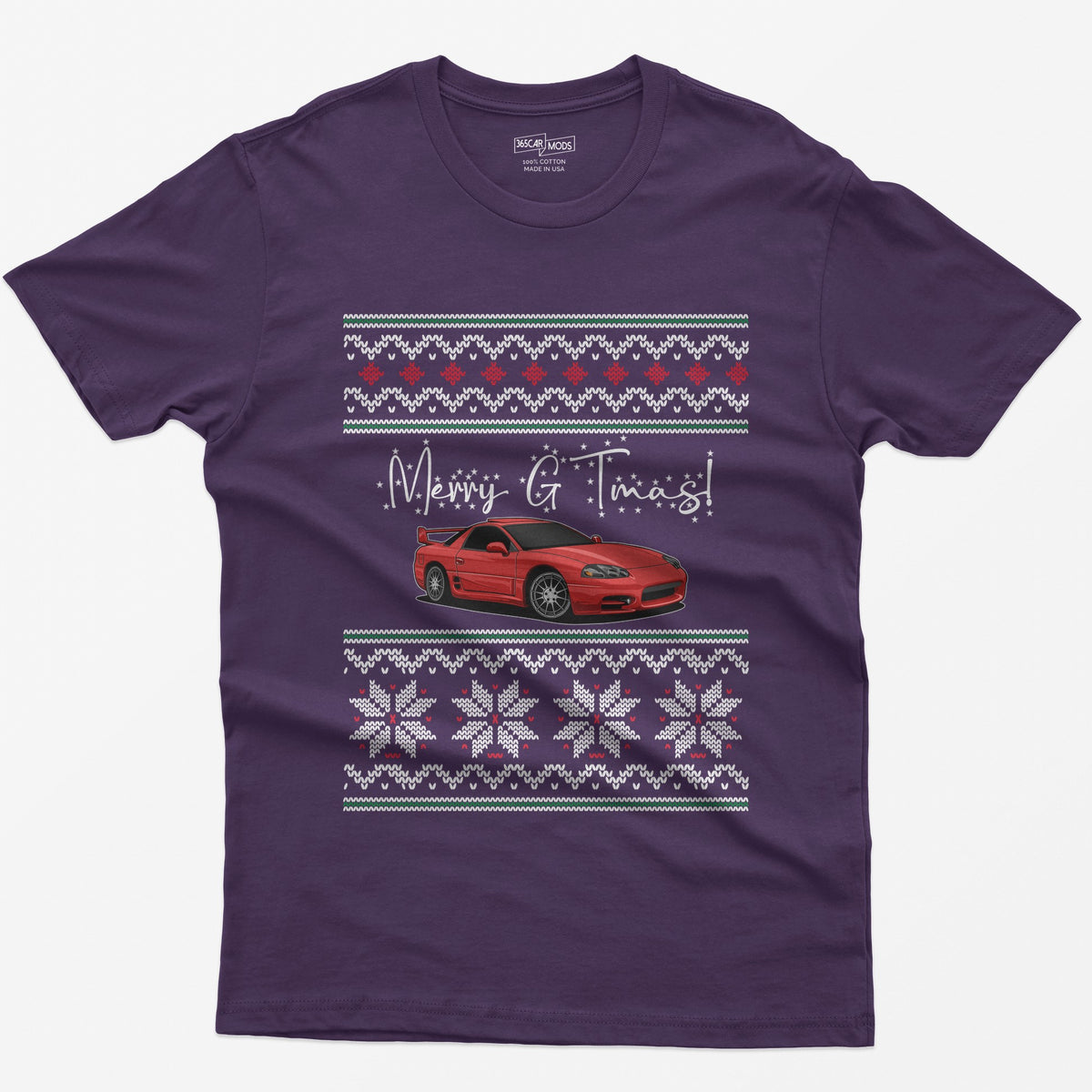 Merry GTmas JDM Sports Car Christmas T-Shirt - Purple