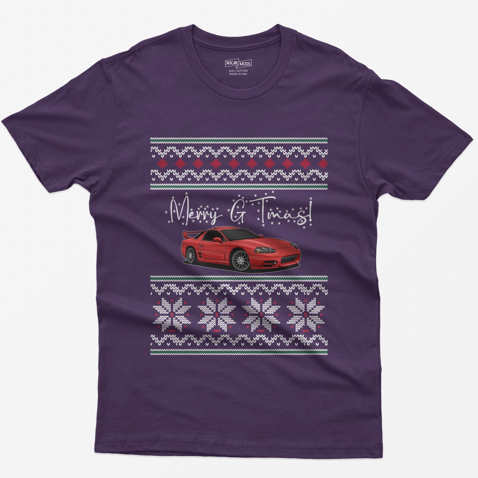 Merry GTmas JDM Sports Car Christmas T-Shirt - Purple