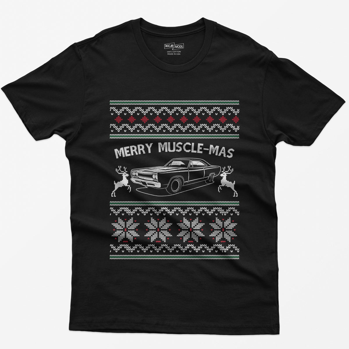 Merry Muscle-mas Classic Muscle Car Christmas T-Shirt