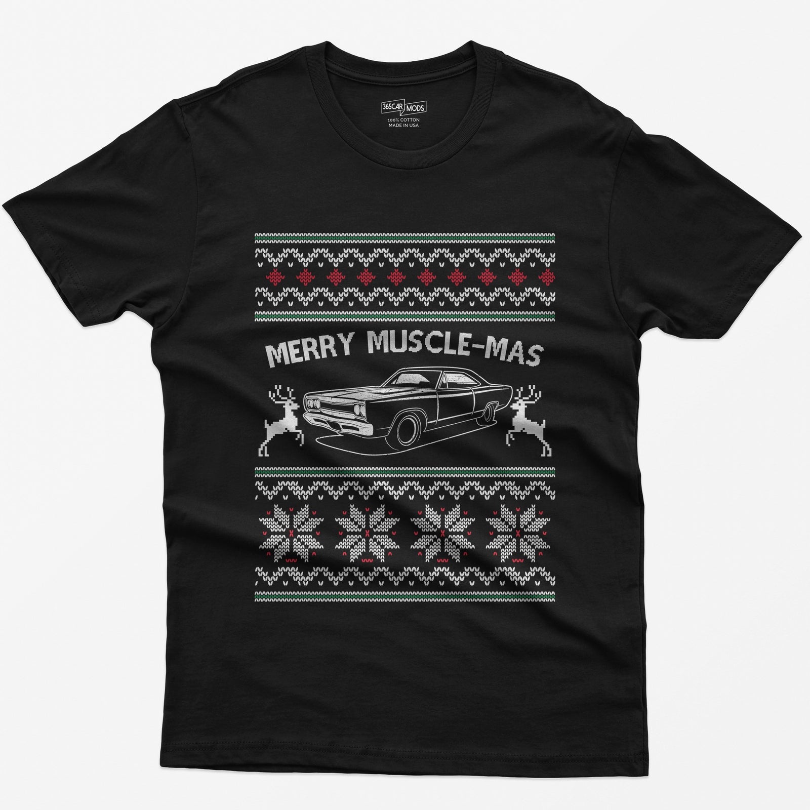 Merry Muscle-mas Classic Muscle Car Christmas T-Shirt