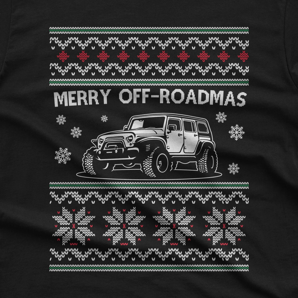 Merry Off-Roadmas T-Shirt design close-up