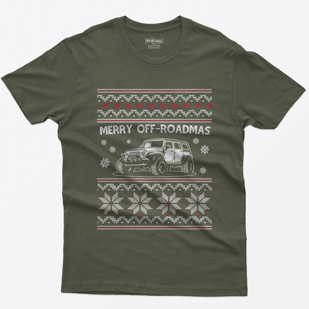 Merry Off-Roadmas T-Shirt - Military Green