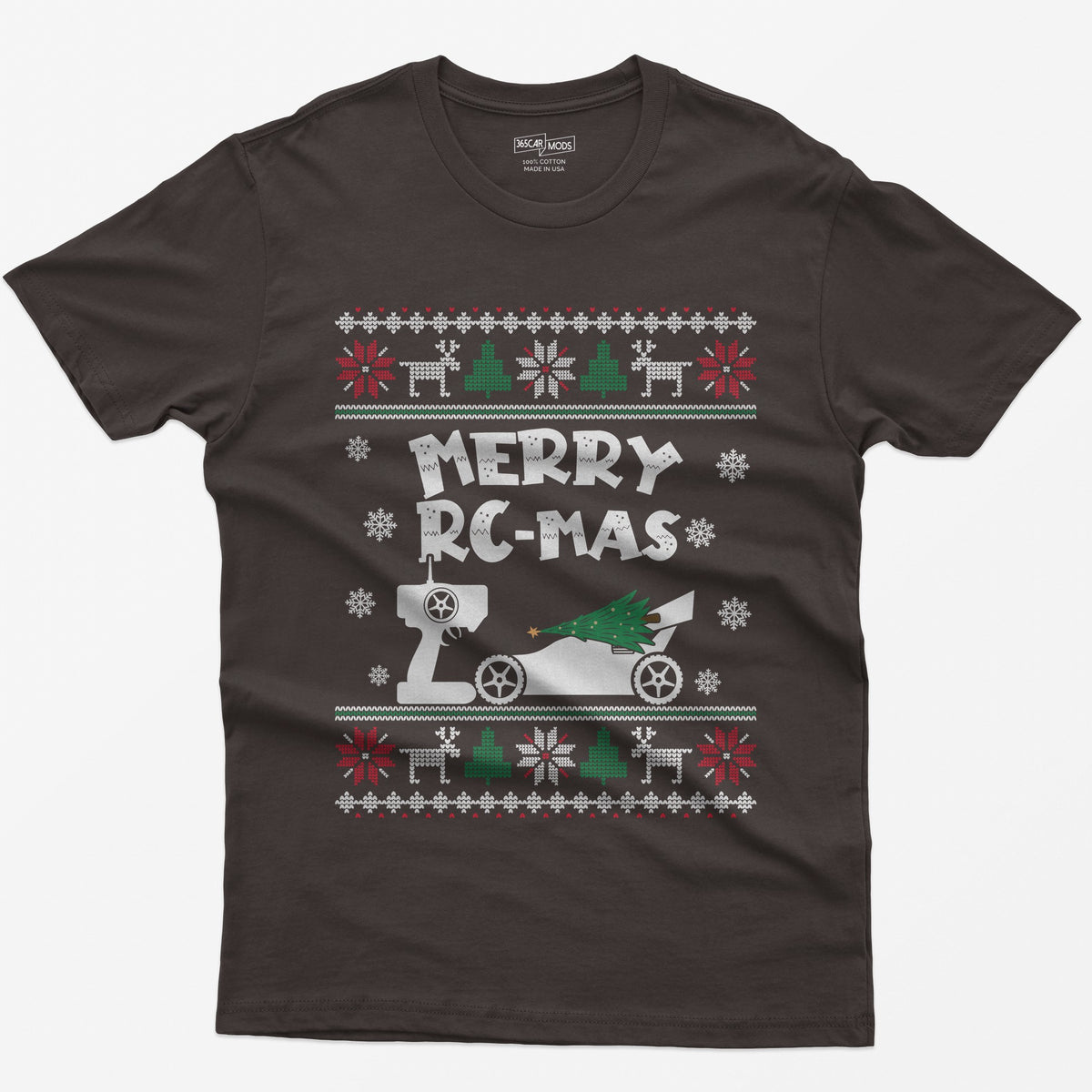 Merry RC-mas RC Car Christmas T-Shirt - Dark Chocolate