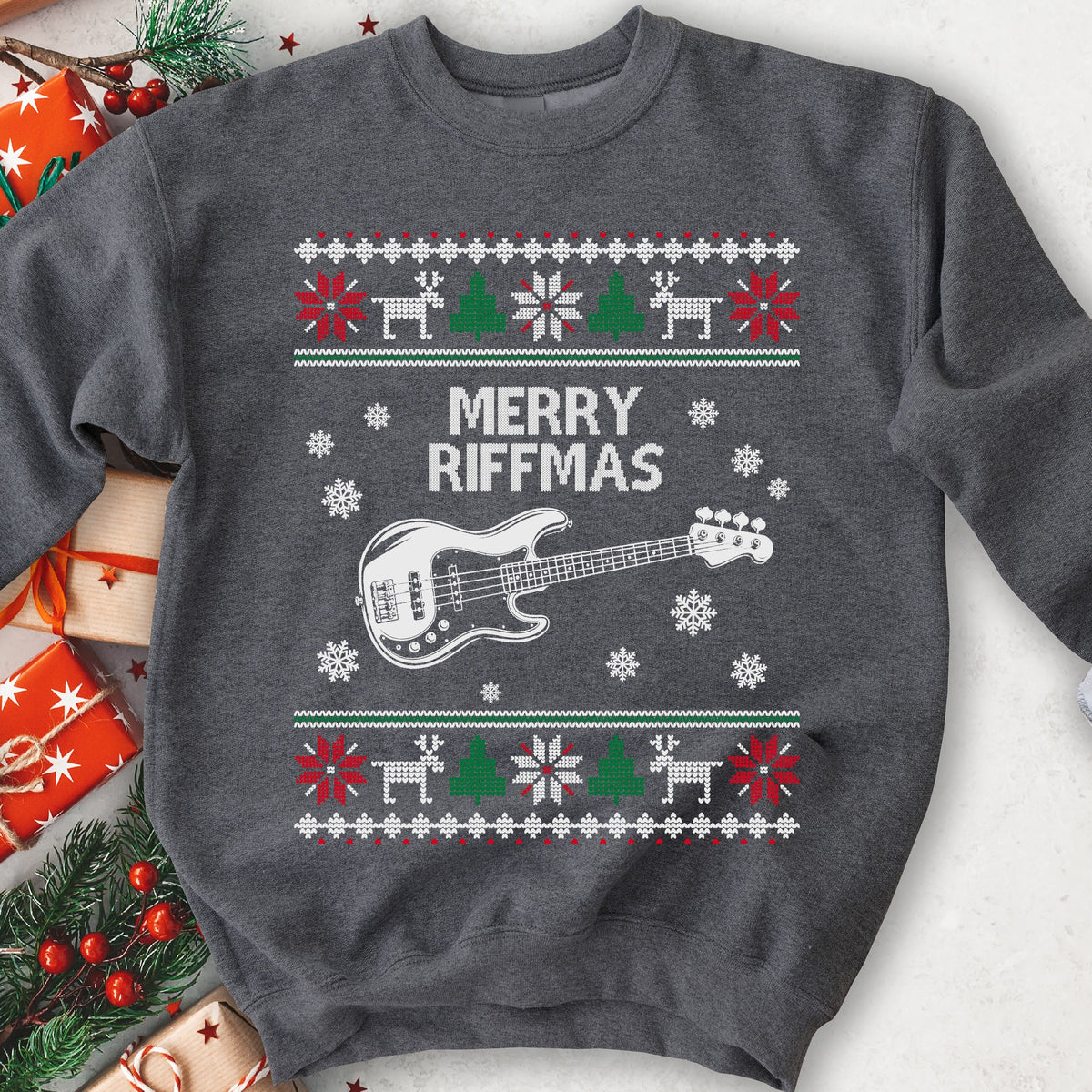 Merry Riffmas Sweatshirt - Dark Heather