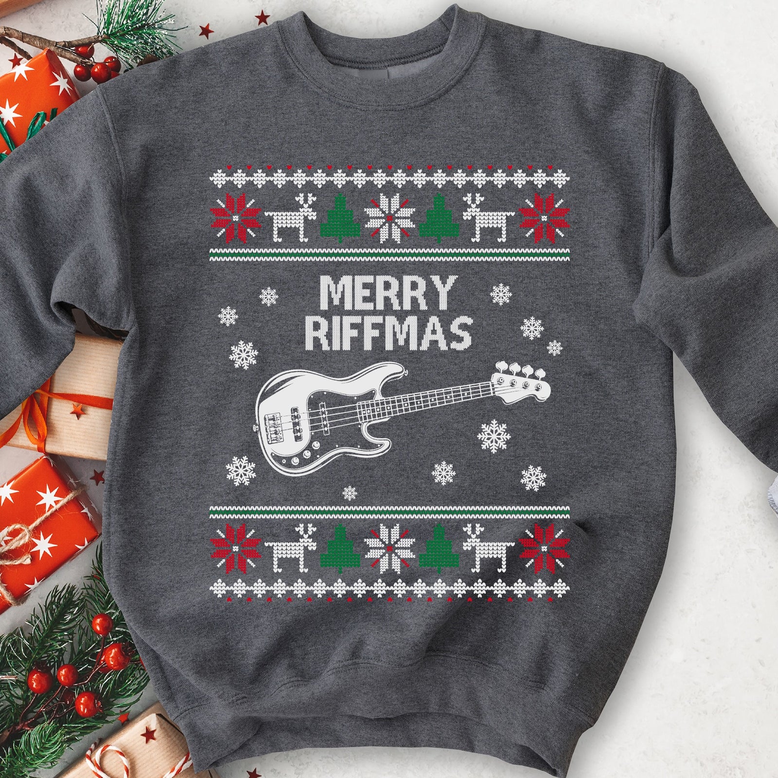Merry Riffmas Sweatshirt - Dark Heather