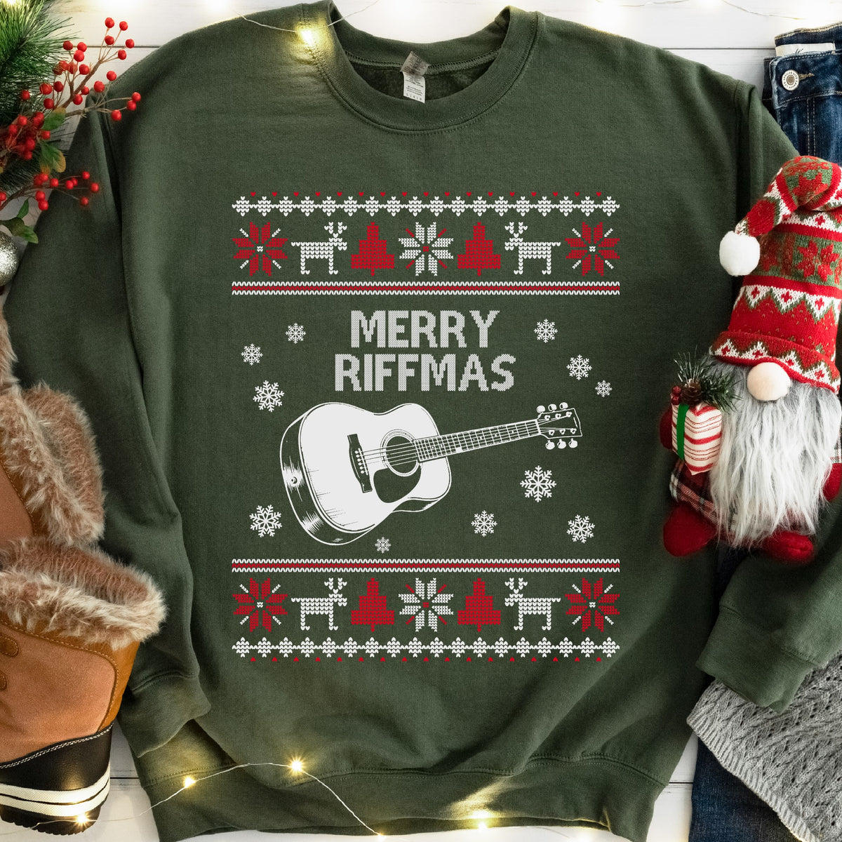 Merry Riffmas Sweatshirt - lifestyle photo