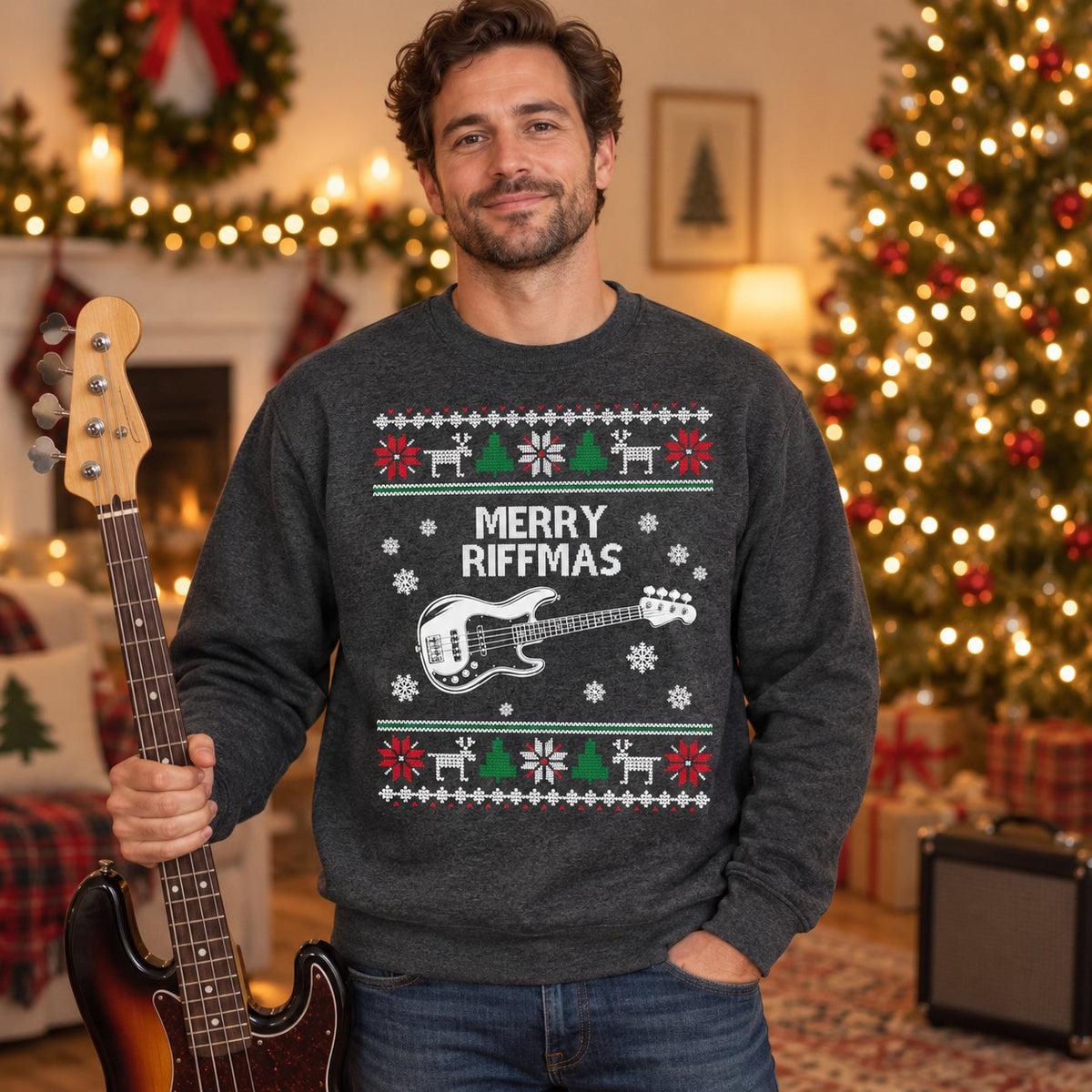 Merry Riffmas Sweatshirt - lifestyle photo