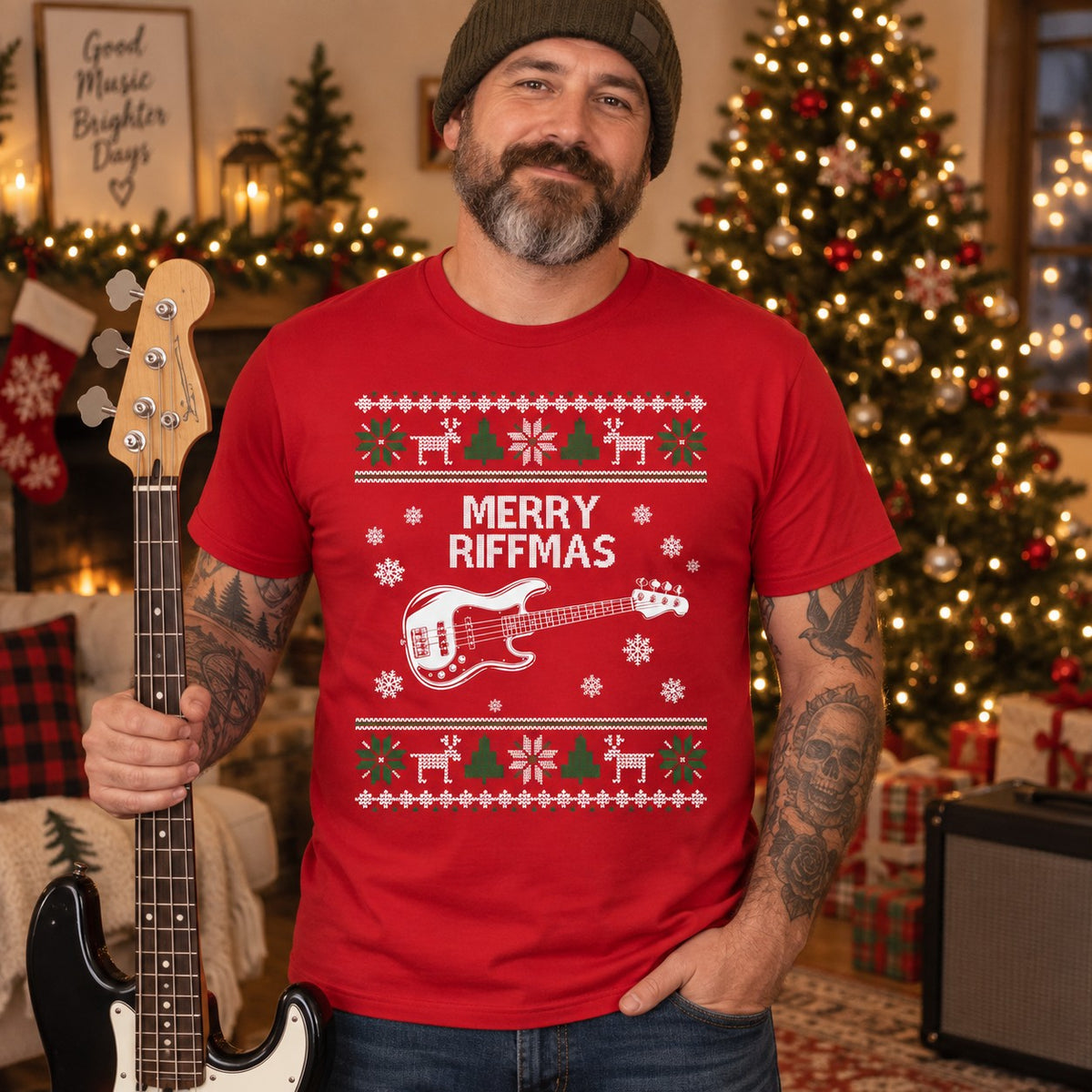 Merry Riffmas T-Shirt - lifestyle photo