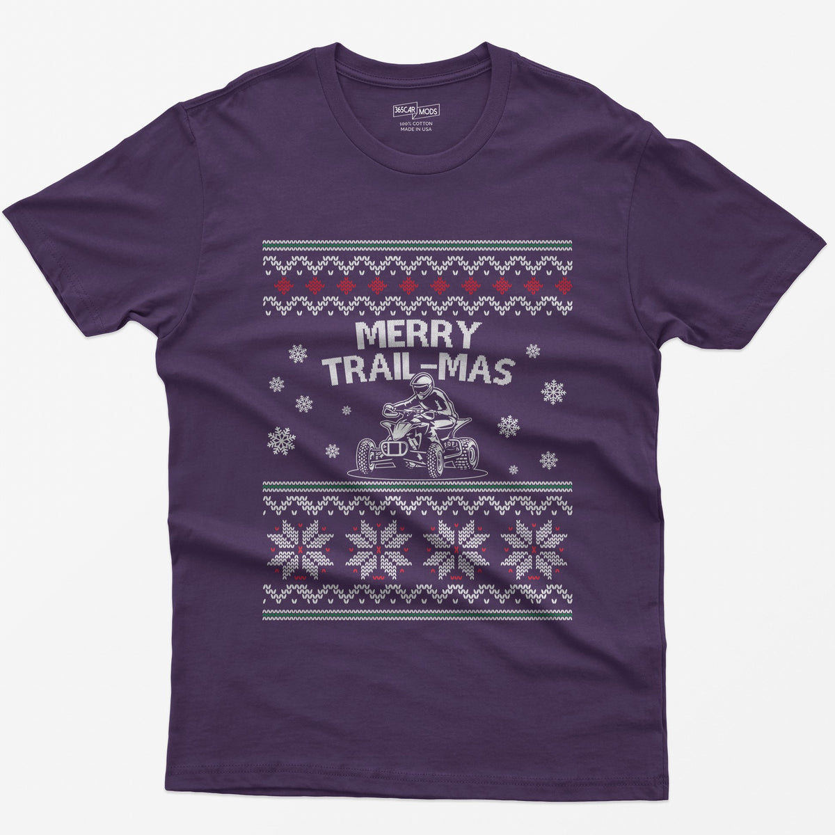 Merry Trail-mas ATV Christmas T-Shirt - Purple