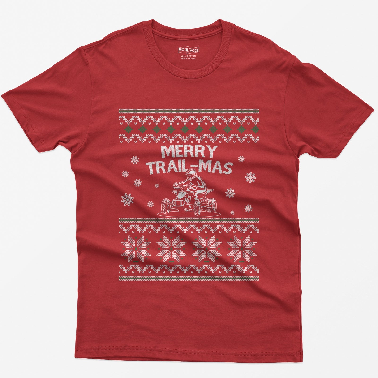 Merry Trail-mas ATV Christmas T-Shirt - Red
