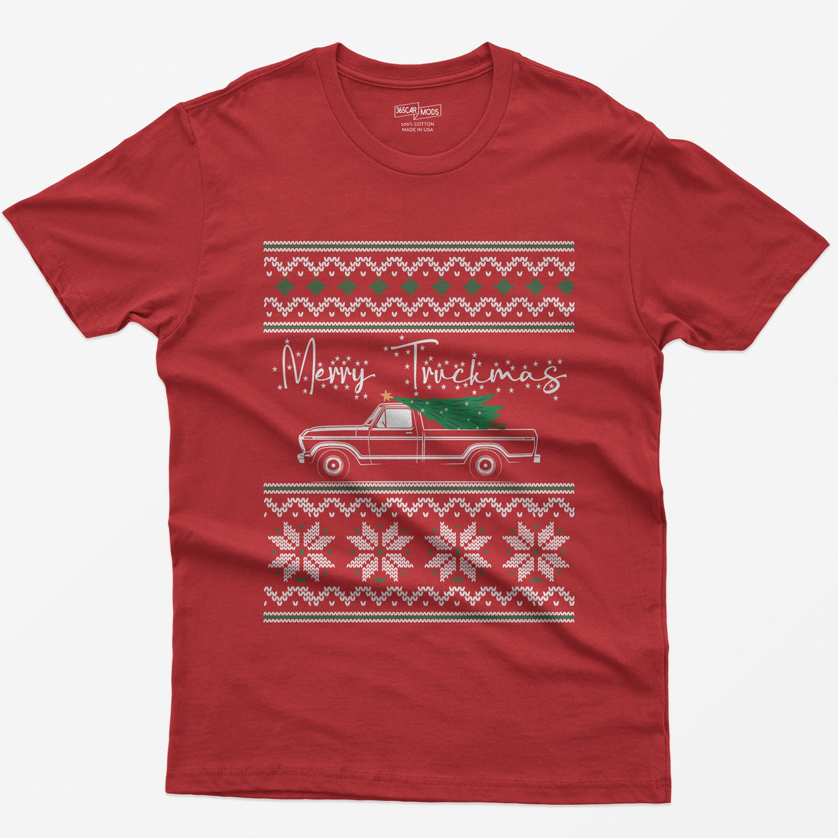 Merry Truckmas Classic Pickup Christmas T-Shirt - Red