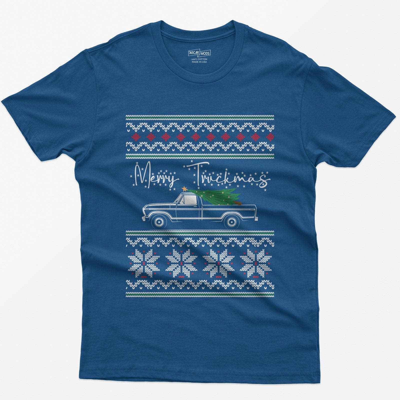 Merry Truckmas Classic Pickup Christmas T-Shirt - Royal