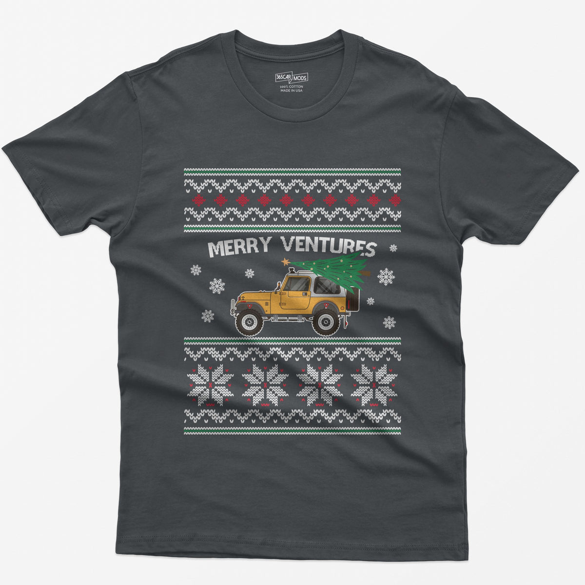 Merry Ventures Classic 4x4 Christmas T-Shirt - Charcoal