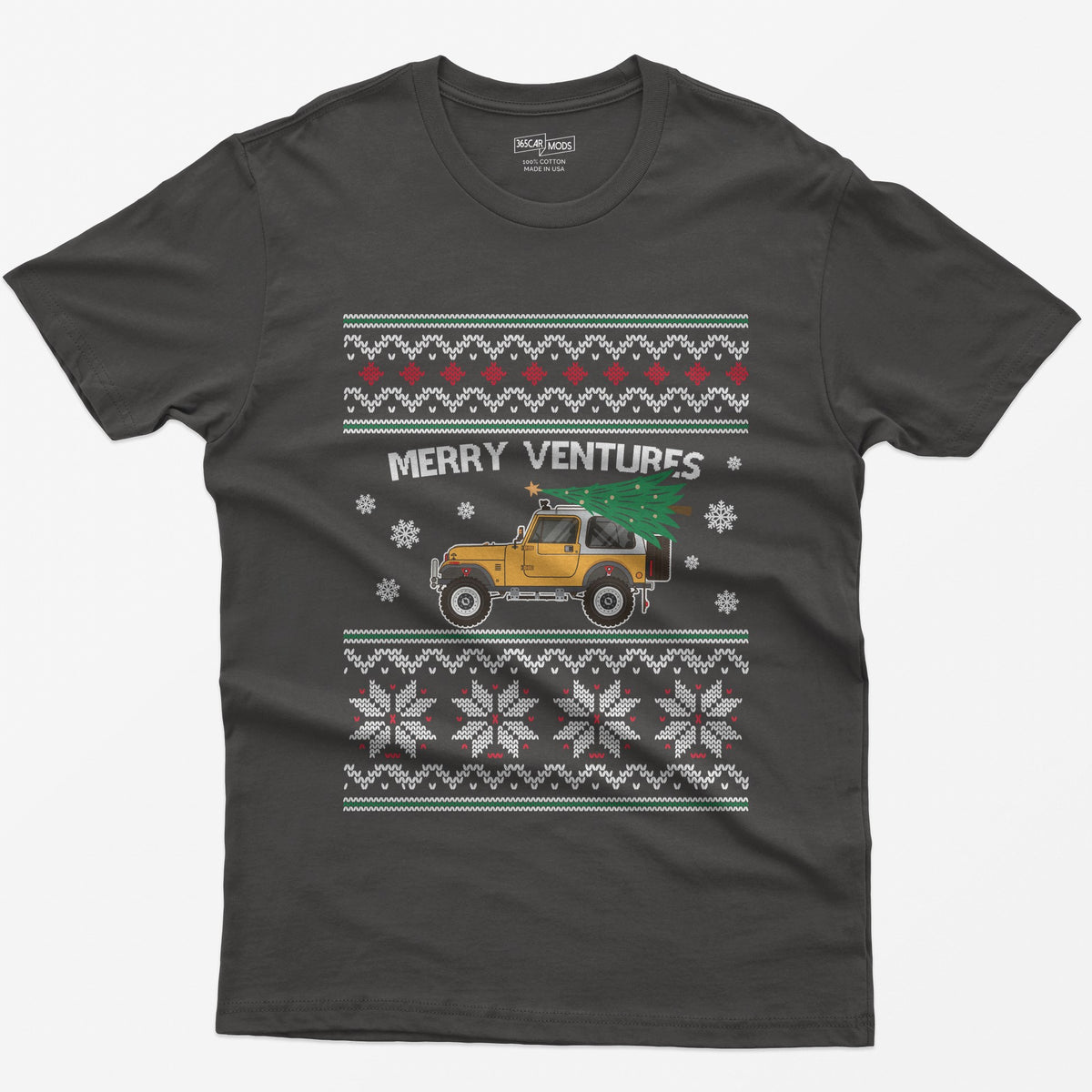 Merry Ventures Classic 4x4 Christmas T-Shirt - Dark Heather
