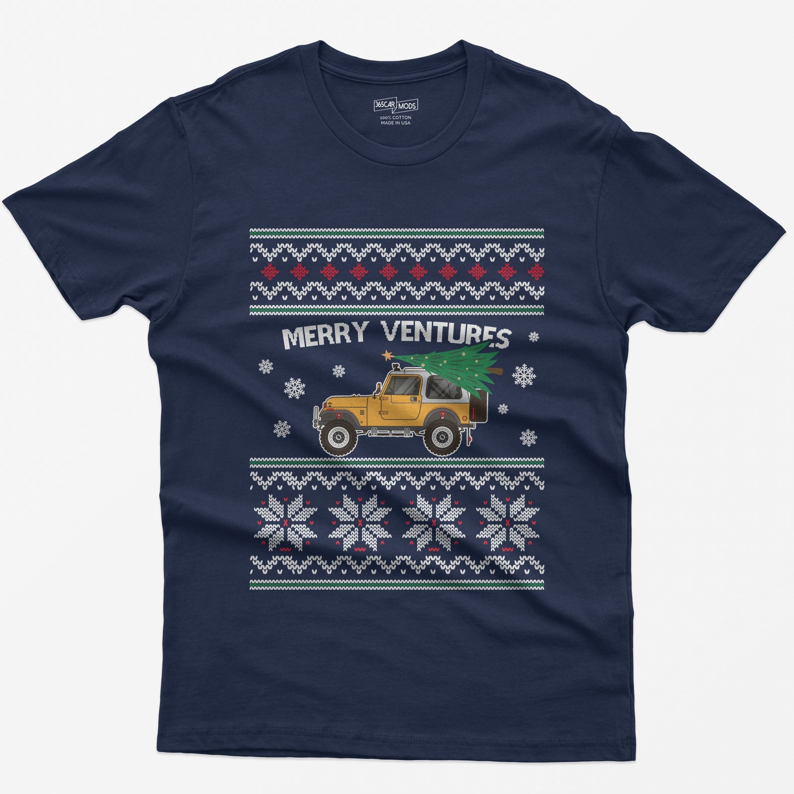 Merry Ventures Classic 4x4 Christmas T-Shirt - Navy