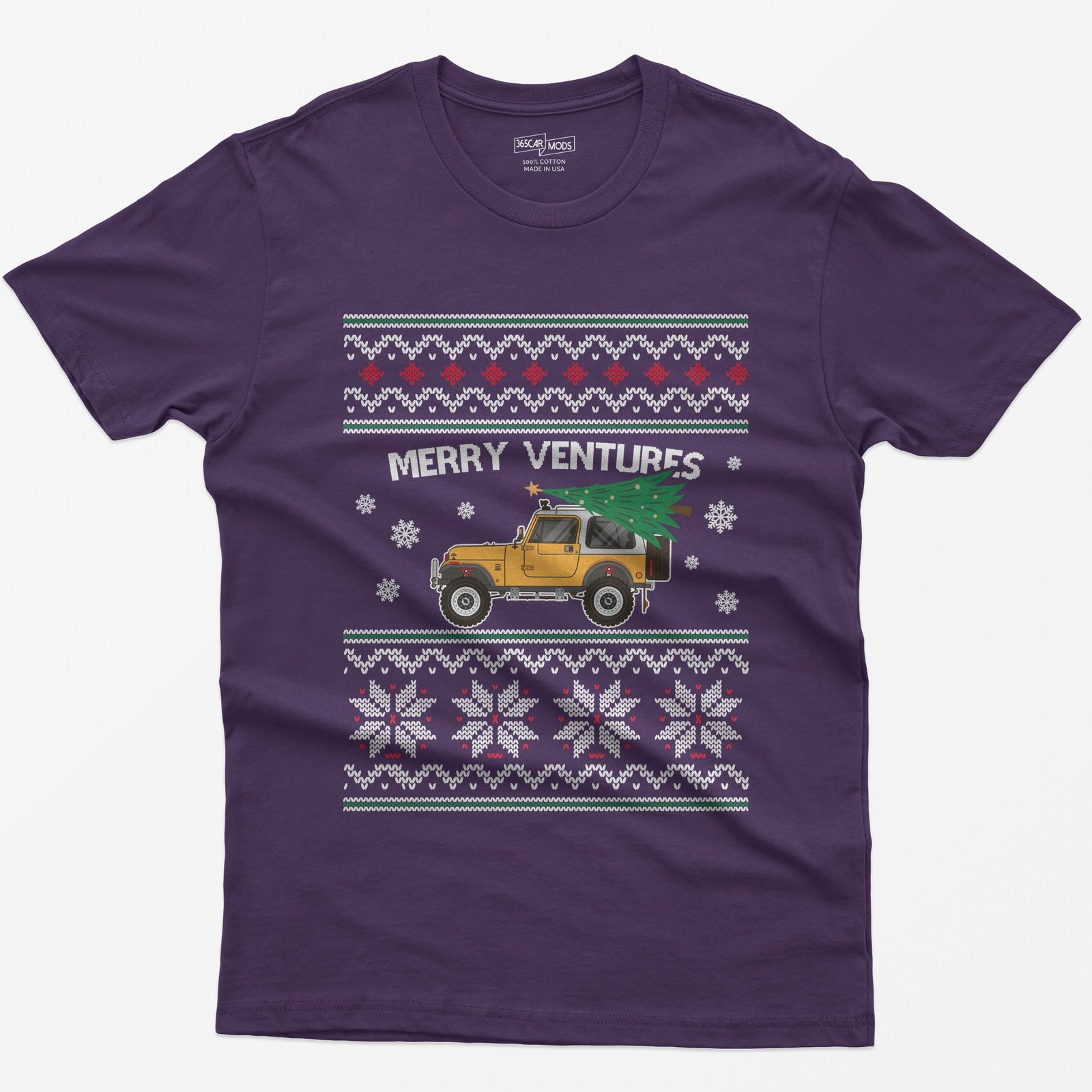 Merry Ventures Classic 4x4 Christmas T-Shirt - Purple