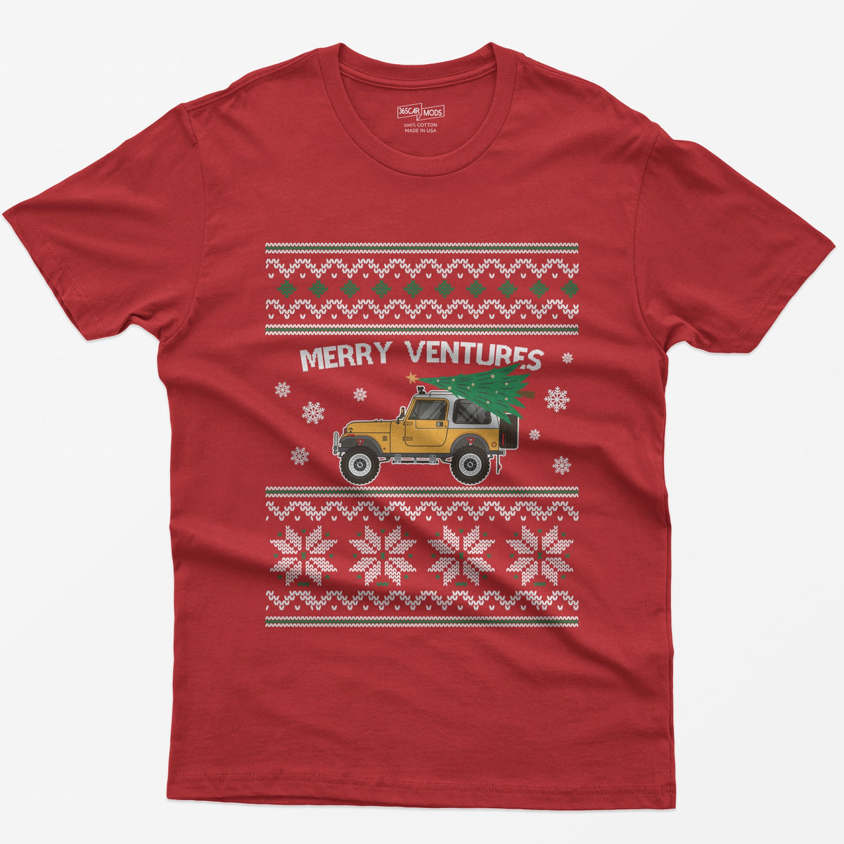Merry Ventures Classic 4x4 Christmas T-Shirt - Red