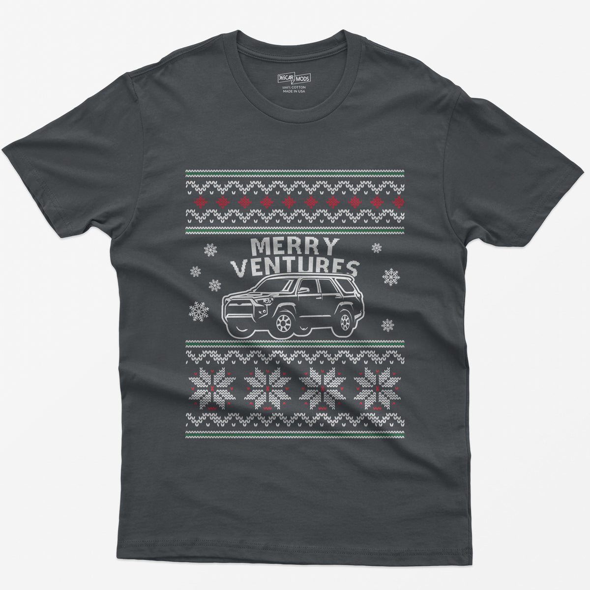 Merry Ventures Off-Road SUV Christmas T-Shirt - Charcoal