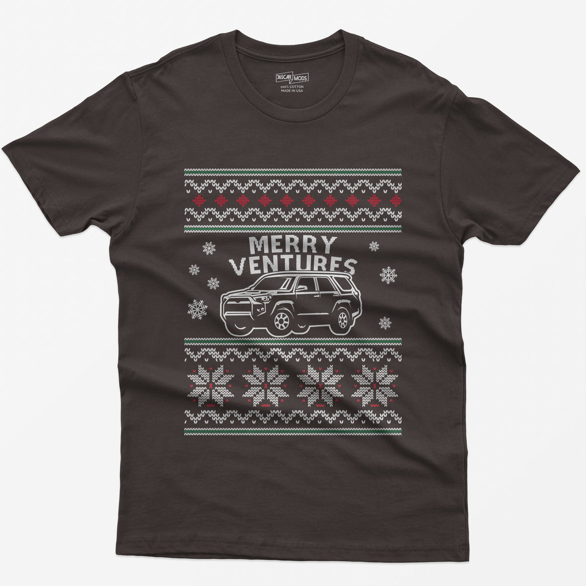 Merry Ventures Off-Road SUV Christmas T-Shirt - Dark Chocolate