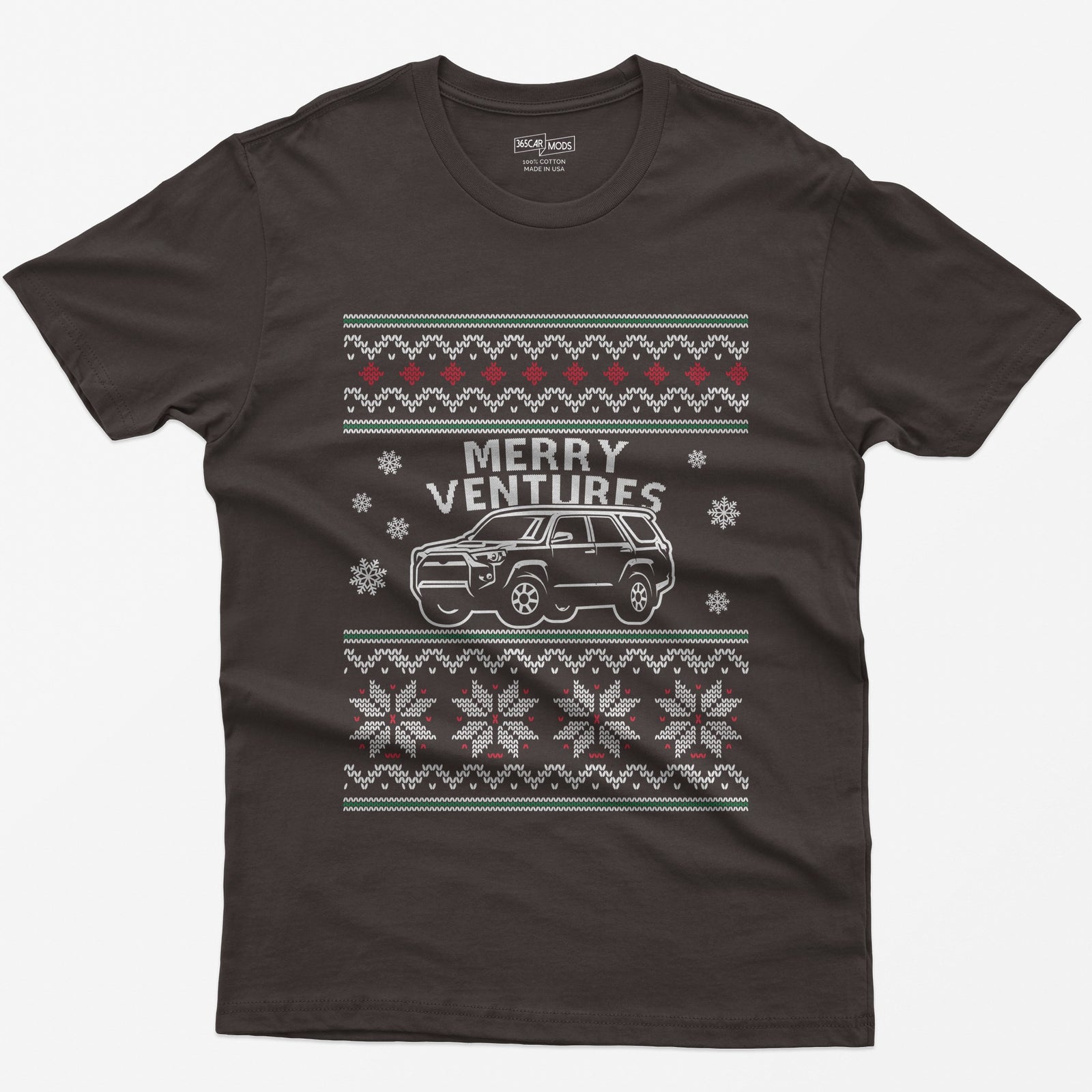 Merry Ventures Off-Road SUV Christmas T-Shirt - Dark Chocolate